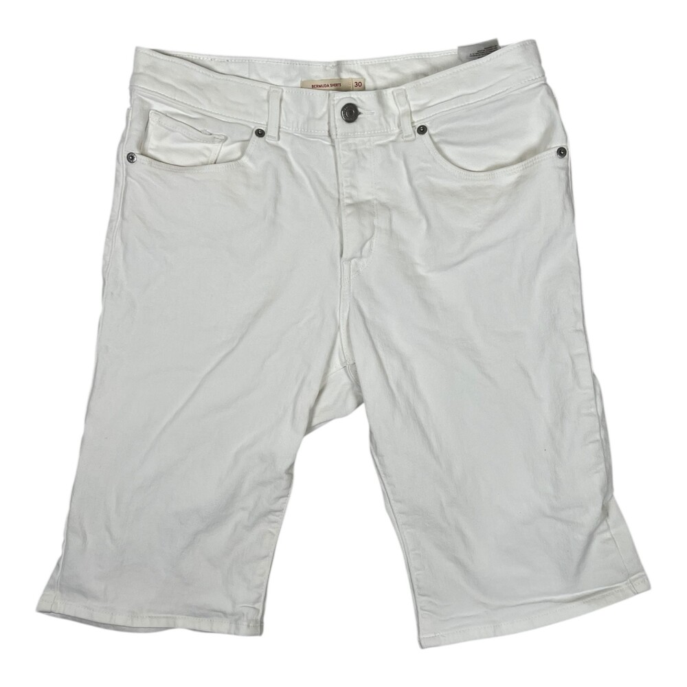 Levi's Bermuda Shorts Women's 30 White Denim Mid Rise Stretch